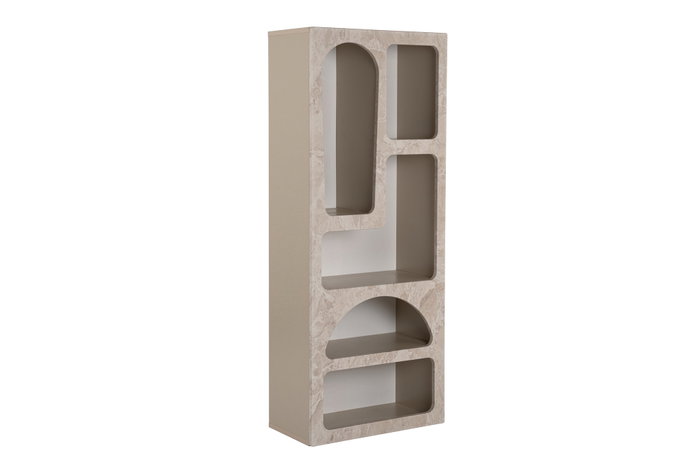 Hanah Home Estantería Estilo Mármol Travertino y Arenisca - 60x150x32 cm, Moderna, Melamina y MDF